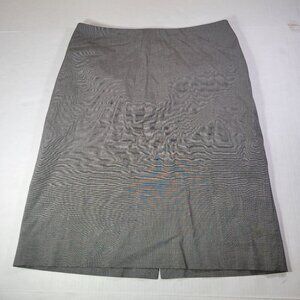 Theory Women Professional Gray Cotton Blend Mid-Length Pencil Skirt Size 8